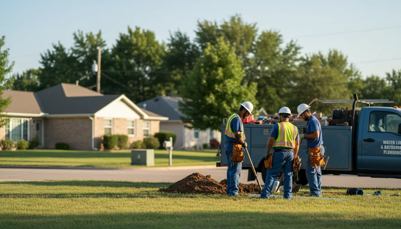 Residential water line and bathroom plumbing service in Talala, OK